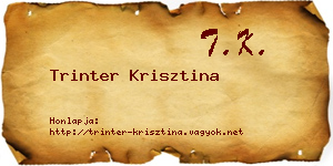 Trinter Krisztina névjegykártya